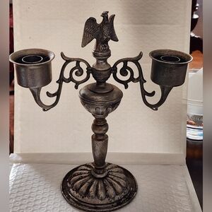 Lilly Mfg. Antique Style Bronze Candelabra with Eagle Motif